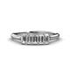 1 - Noura 5x3 mm Emerald Cut Diamond 5 Stone Wedding Band 