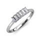 3 - Noura 5x3 mm Emerald Cut Lab Grown Diamond 5 Stone Wedding Band 