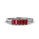 1 - Noura 5x3 mm Emerald Cut Ruby 5 Stone Wedding Band 