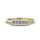 1 - Noura 5x3 mm Emerald Cut White Sapphire 5 Stone Wedding Band 