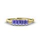 1 - Noura 5x3 mm Emerald Cut Tanzanite 5 Stone Wedding Band 