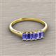 2 - Noura 5x3 mm Emerald Cut Tanzanite 5 Stone Wedding Band 