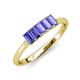 3 - Noura 5x3 mm Emerald Cut Tanzanite 5 Stone Wedding Band 