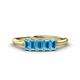 1 - Noura 5x3 mm Emerald Cut Blue Topaz 5 Stone Wedding Band 