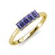 3 - Noura 5x3 mm Emerald Cut Iolite 5 Stone Wedding Band 