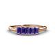 1 - Noura 5x3 mm Emerald Cut Iolite 5 Stone Wedding Band 