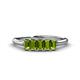 1 - Noura 5x3 mm Emerald Cut Peridot 5 Stone Wedding Band 