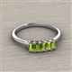 2 - Noura 5x3 mm Emerald Cut Peridot 5 Stone Wedding Band 