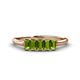 1 - Noura 5x3 mm Emerald Cut Peridot 5 Stone Wedding Band 