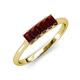 3 - Noura 5x3 mm Emerald Cut Red Garnet 5 Stone Wedding Band 