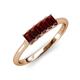 3 - Noura 5x3 mm Emerald Cut Red Garnet 5 Stone Wedding Band 