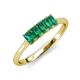 3 - Noura 5x3 mm Emerald Cut Emerald 5 Stone Wedding Band 