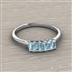 2 - Noura 5x3 mm Emerald Cut Aquamarine 5 Stone Wedding Band 