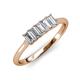 3 - Noura 5x3 mm Emerald Cut Diamond 5 Stone Wedding Band 