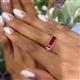 5 - Noura 5x3 mm Emerald Cut Ruby 5 Stone Wedding Band 