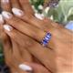 5 - Noura 5x3 mm Emerald Cut Tanzanite 5 Stone Wedding Band 