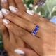 5 - Noura 5x3 mm Emerald Cut Iolite 5 Stone Wedding Band 