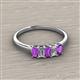 2 - Noura 5x3 mm Emerald Cut Amethyst and Diamond 5 Stone Wedding Band 