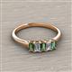 2 - Noura 5x3 mm Emerald Cut Diamond and Lab Created Alexandrite 5 Stone Wedding Band 