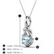 3 - Caron 6.50 mm Round Aquamarine Solitaire Love Knot Pendant Necklace 