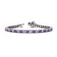 1 - Izarra 3.70 mm Amethyst and Lab Grown Diamond Eternity Tennis Bracelet 