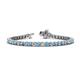 1 - Izarra 3.70 mm Blue Topaz and Lab Grown Diamond Eternity Tennis Bracelet 