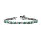 1 - Izarra 3.70 mm Emerald and Lab Grown Diamond Eternity Tennis Bracelet 