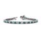 1 - Izarra 3.70 mm London Blue Topaz and Lab Grown Diamond Eternity Tennis Bracelet 