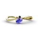 1 - Lucie Bold Oval Cut Tanzanite and Round Blue Sapphire 2 Stone Promise Ring 