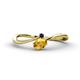 1 - Lucie Bold Oval Cut Citrine and Round Blue Sapphire 2 Stone Promise Ring 