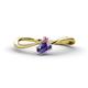 1 - Lucie Bold Oval Cut Iolite and Round Pink Sapphire 2 Stone Promise Ring 