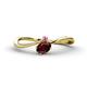 1 - Lucie Bold Oval Cut Red Garnet and Round Pink Sapphire 2 Stone Promise Ring 
