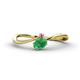 1 - Lucie Bold Oval Cut Emerald and Round Pink Sapphire 2 Stone Promise Ring 