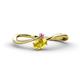 1 - Lucie Bold Oval Cut Yellow Sapphire and Round Pink Sapphire 2 Stone Promise Ring 
