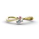 1 - Lucie Bold Oval Cut White Sapphire and Round Pink Sapphire 2 Stone Promise Ring 
