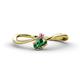 1 - Lucie Bold Oval Cut Lab Created Alexandrite and Round Pink Sapphire 2 Stone Promise Ring 