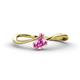 1 - Lucie Bold Oval Cut and Round Pink Sapphire 2 Stone Promise Ring 