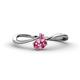 1 - Lucie Bold Oval Cut Pink Tourmaline and Round Pink Sapphire 2 Stone Promise Ring 