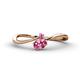 1 - Lucie Bold Oval Cut Pink Tourmaline and Round Pink Sapphire 2 Stone Promise Ring 
