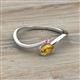 2 - Lucie Bold Oval Cut Citrine and Round Pink Sapphire 2 Stone Promise Ring 