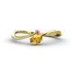 1 - Lucie Bold Oval Cut Citrine and Round Pink Sapphire 2 Stone Promise Ring 