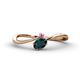 1 - Lucie Bold Oval Cut London Blue Topaz and Round Pink Sapphire 2 Stone Promise Ring 