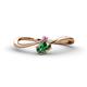 1 - Lucie Bold Oval Cut Lab Created Alexandrite and Round Pink Sapphire 2 Stone Promise Ring 