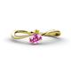 1 - Lucie Bold Oval Cut Pink Sapphire and Round Yellow Sapphire 2 Stone Promise Ring 