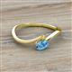 2 - Lucie Bold Oval Cut Blue Topaz and Round Yellow Sapphire 2 Stone Promise Ring 