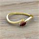 2 - Lucie Bold Oval Cut Red Garnet and Round Yellow Sapphire 2 Stone Promise Ring 