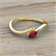 2 - Lucie Bold Oval Cut Ruby and Round Yellow Sapphire 2 Stone Promise Ring 