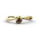 1 - Lucie Bold Oval Cut Smoky Quartz and Round Yellow Sapphire 2 Stone Promise Ring 