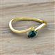 2 - Lucie Bold Oval Cut London Blue Topaz and Round Yellow Sapphire 2 Stone Promise Ring 