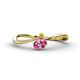 1 - Lucie Bold Oval Cut Pink Tourmaline and Round Yellow Sapphire 2 Stone Promise Ring 